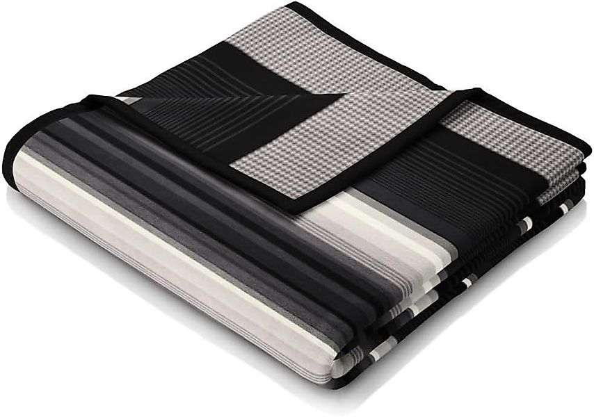 Wohndecke Covered in Black, gestreifte Sofadecke günstig online kaufen