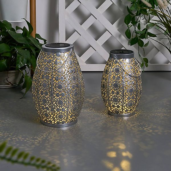 Pauleen LED Laterne »Sunshine Tempation klein Solarlaterne Silber/Metall«, günstig online kaufen