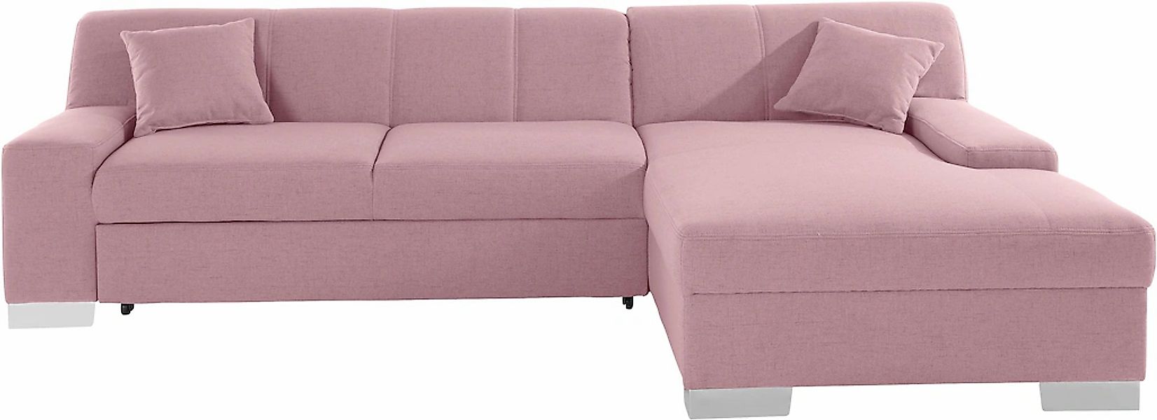 DOMO collection Ecksofa "Bero, elegant und zeitlos, flache Armlehnen, L-For günstig online kaufen