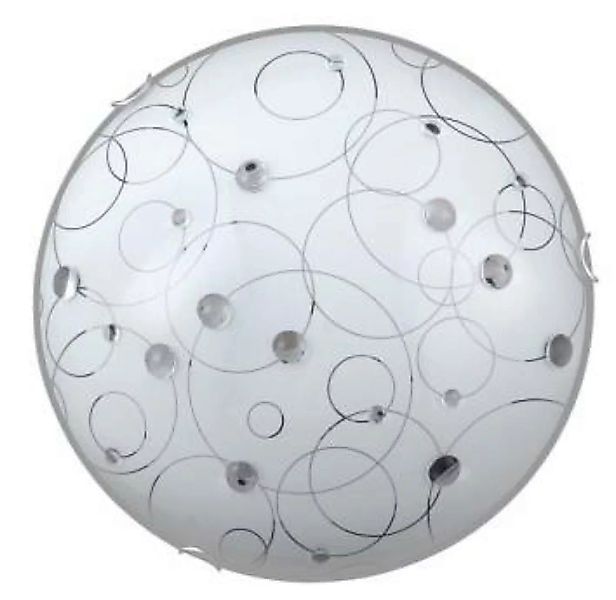 Runde Deckenlampe Glas Chrom Ø30cm E27 dekorativ günstig online kaufen