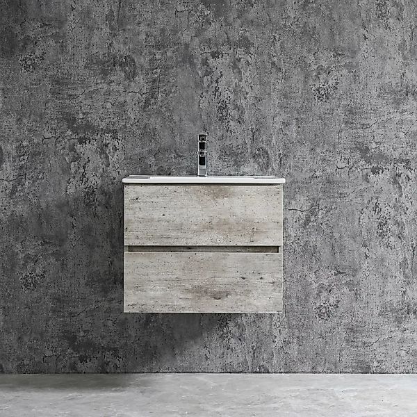 Sanotechnik Einzelwaschtisch Corbo 60 cm Grau Matt mit Softclose günstig online kaufen