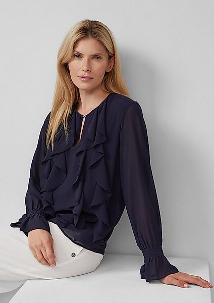 s.Oliver Langarmbluse Bluse Chiffonbluse mit Volants günstig online kaufen