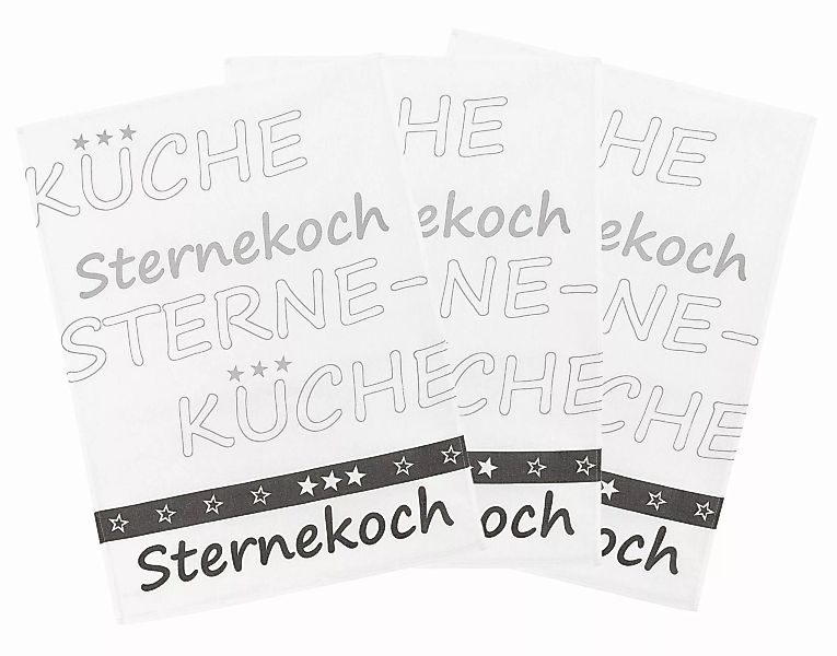 3er Pack Kracht Halbleinen Geschirrtuch Sternekoch 50x70 cm günstig online kaufen