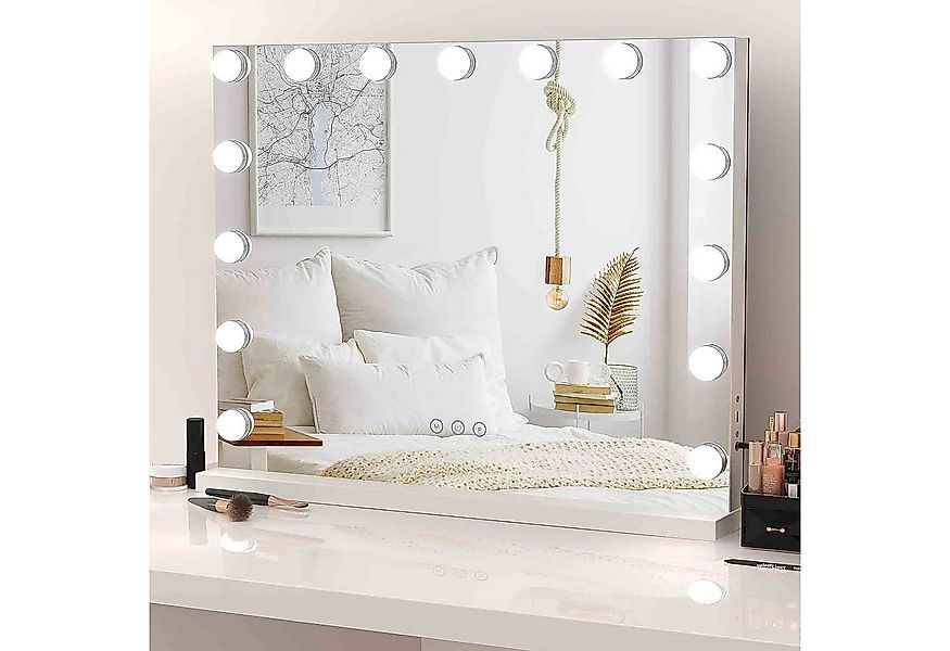 OKWISH Spiegel LED Wandspiegel Hollywood Spiegel Tischspiegel mit Beleuchtu günstig online kaufen