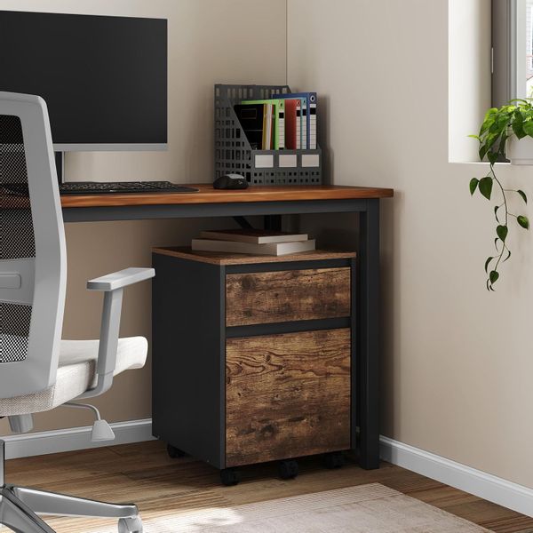 Woltu Rollcontainer, mit 2 Schubladen, Büroschrank günstig online kaufen