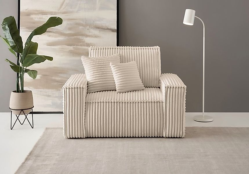 andas Loveseat »FINNLEY, XXL-Sessel, Lesesessel, trendige Stoffe, inkl. Zie günstig online kaufen