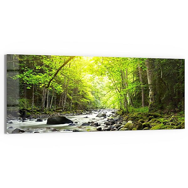DEQORI Glasbild 'Steiniges Flussbett', 'Steiniges Flussbett', günstig online kaufen