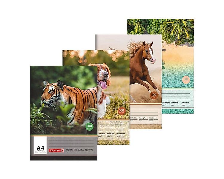 BRUNNEN Zeichenblock, DIN A4, 10 Blatt/ Block, Grammatur 100 g/m² günstig online kaufen