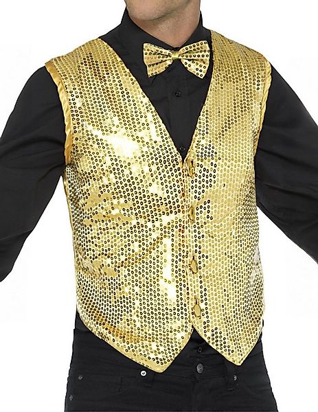 Smiffys Kostüm Disco Pailletten-Weste gold günstig online kaufen