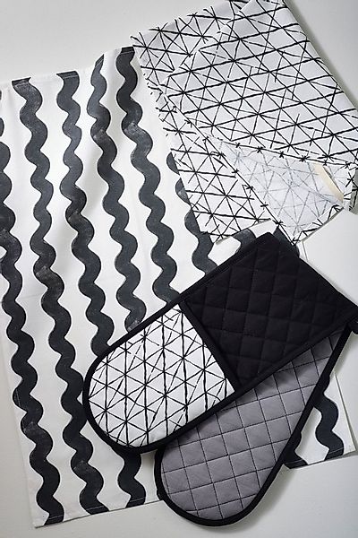 Next Geschirrtuch Bedrucktes Geschirrtuch und Ofenhandschuh, 3er-Set, (2-tl günstig online kaufen