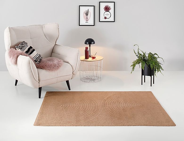 my home Teppich »Naturala, Jute-Teppich, handgefertigt«, rechteckig, 5 mm H günstig online kaufen