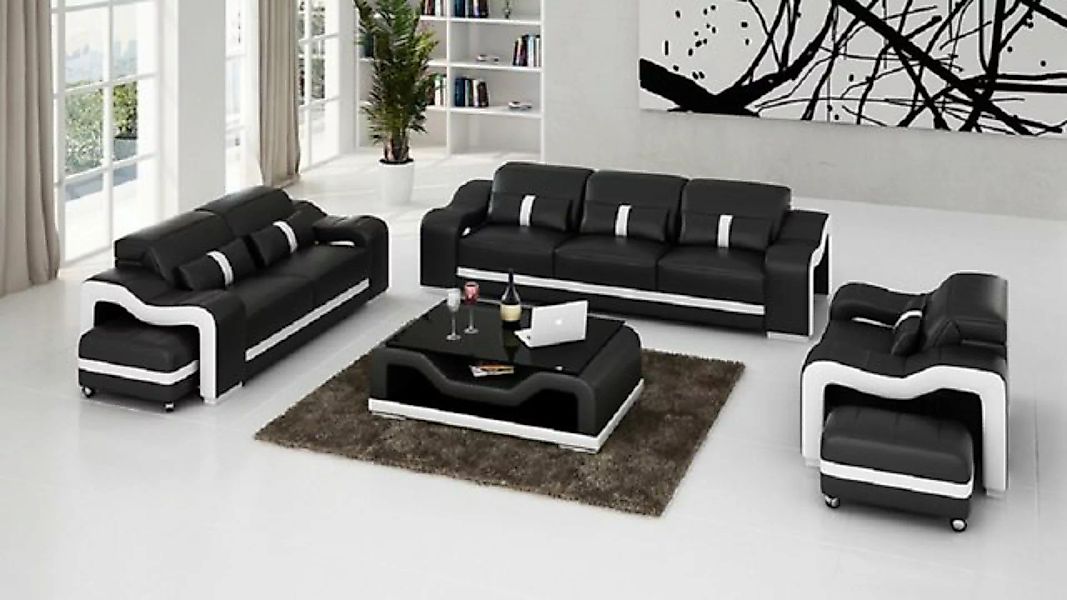 JVmoebel Sofa 3+2+1 Sitzer Set Design Sofas Polster Couchen Leder Relax, Ma günstig online kaufen
