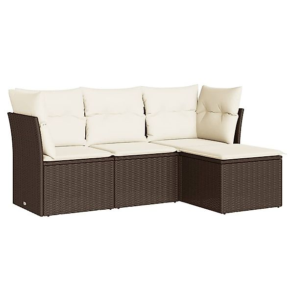 vidaXL Gartenlounge-Set 4-tlg. Garten-Sofagarnitur mit Kissen günstig online kaufen