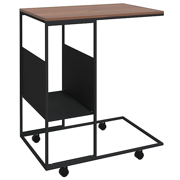 vidaXL Beistelltisch mit Rollen Schwarz 55x36x63,5 cm Holzwerkstoff Modell günstig online kaufen
