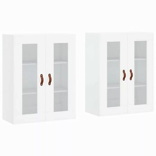 vidaXL Hängeschrank Wandschränke 2 Stk Weiß Spanplatte Glas Vitrine Hängesc günstig online kaufen