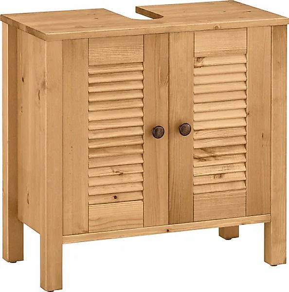 Home affaire Waschbeckenunterschrank "Ayanna" aus Massivholz, FSC, Lamellen günstig online kaufen
