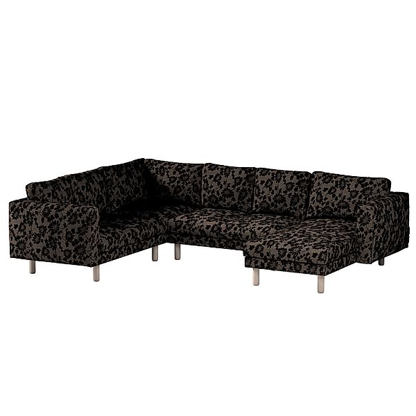 Bezug für Norsborg 5-Sitzer Ecksofa mit Recamiere, braun-schwarz, Norsborg günstig online kaufen
