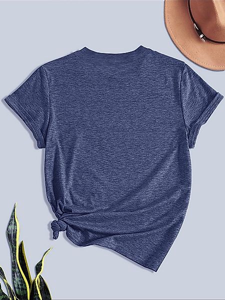 PYLIKE Print-Shirt Bequemes Shirt Damen Kurzarm Basic-Shirt mit Gänseblümch günstig online kaufen