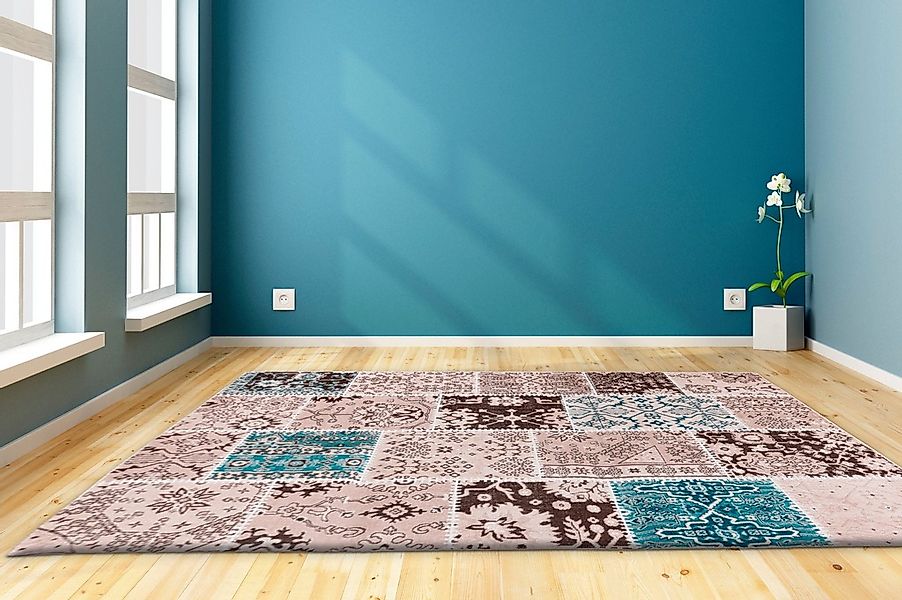 my home Teppich »Darian«, rechteckig, 6 mm Höhe, Wohnzimmer günstig online kaufen