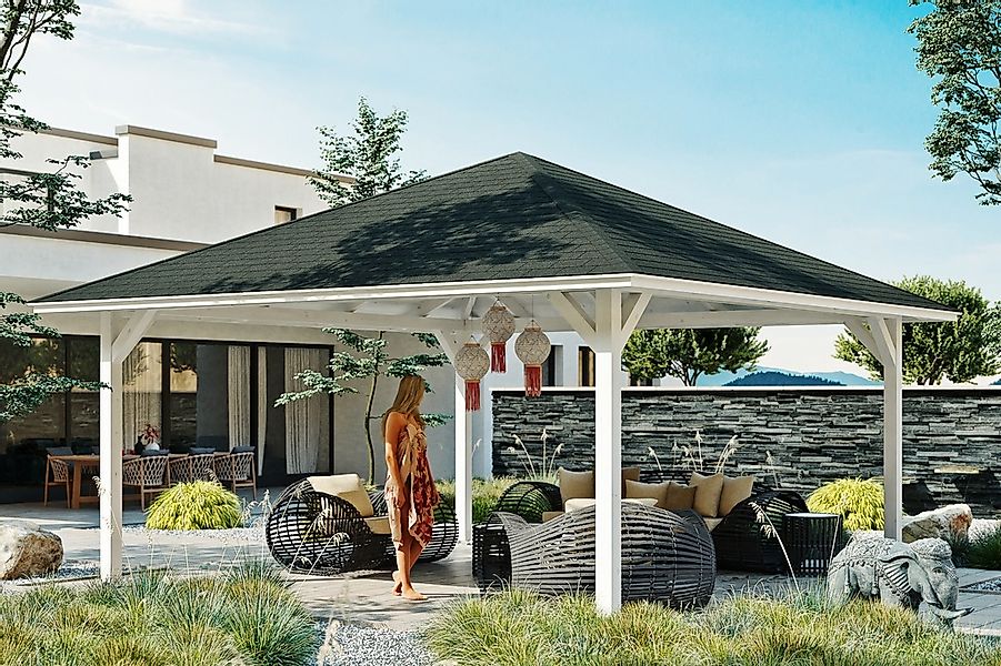 Skanholz Holzpavillon "Cannes 4", Leimholz, 489 x 489 cm günstig online kaufen