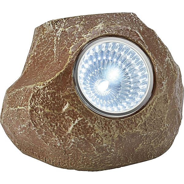 LED-Solar-Dekoleuchte Steinoptik Braun günstig online kaufen
