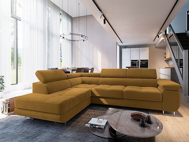 Masseno Ecksofa SELVA mit Schlaffunktion L-Form, Sofa mit Bettkasten günstig online kaufen