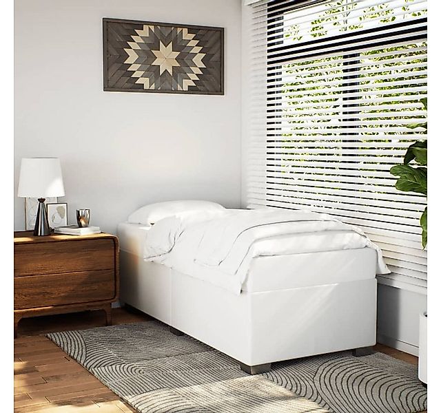 vidaXL Bett, Bettgestell Weiß 100x200 cm Kunstleder günstig online kaufen