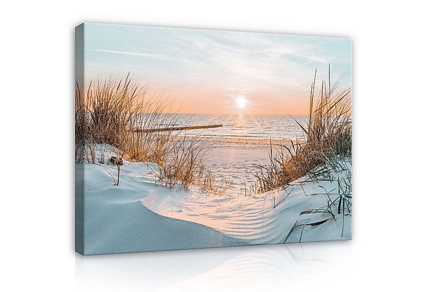Wallarena Leinwandbild Strand Meer Nordsee Natur Landschaft Wandbild Groß X günstig online kaufen