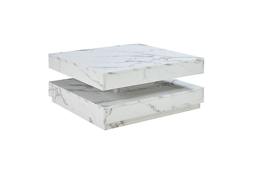 en.casa Couchtisch, »Florenz« quadratisch 76 x 76 x 38 cm Marmoroptik, weiß günstig online kaufen
