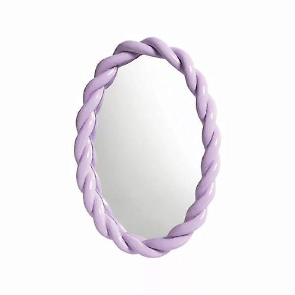 Wandspiegel Braid plastikmaterial violett / Oval - Polyesterharz / L 26 x H günstig online kaufen