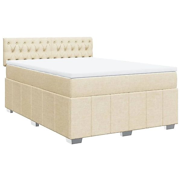 vidaXL Boxspringbett mit Matratze Creme 140x200 cm Stoff 3289403 günstig online kaufen