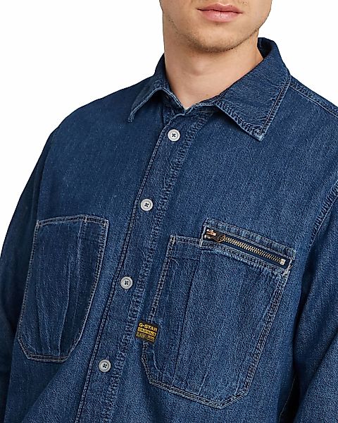 G-STAR Langarmshirt "Pleated Zip Regular Hemd" günstig online kaufen