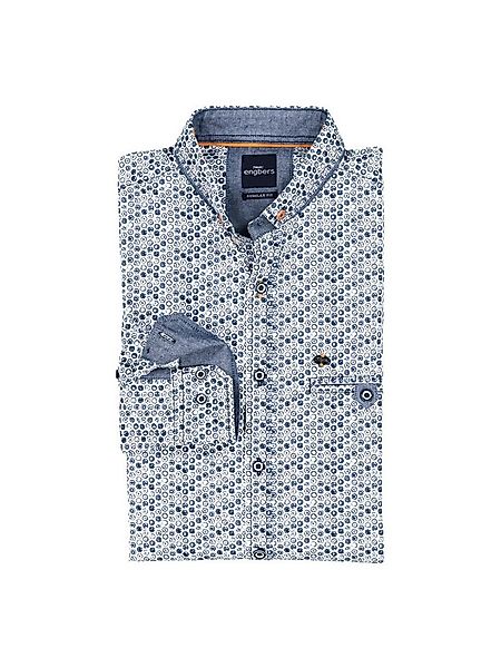 Engbers Langarmhemd Herren Langarm-Hemd gemustert, Hellblau günstig online kaufen