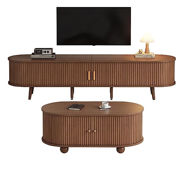 OKWISH Wohnzimmer-Set Wohnzimmer-TV-Schrank mit Stauraum + günstig online kaufen