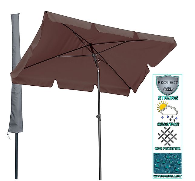 Quick Star Sonnenschirm Balkon Sonnenschirm 200x125cm günstig online kaufen