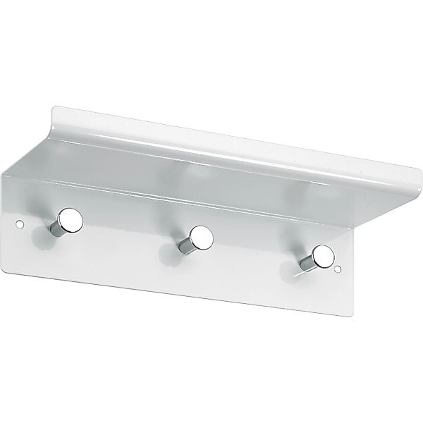 Garderobe mit Ablage Metall Weiss 3 Haken günstig online kaufen