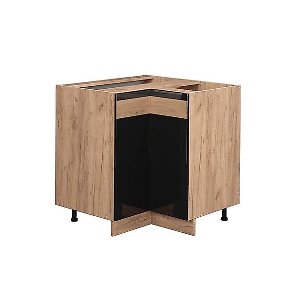 Vicco Eckunterschrank Fame-Line Schwarz-Eiche Hochglanz/Goldkraft Eiche 81 günstig online kaufen