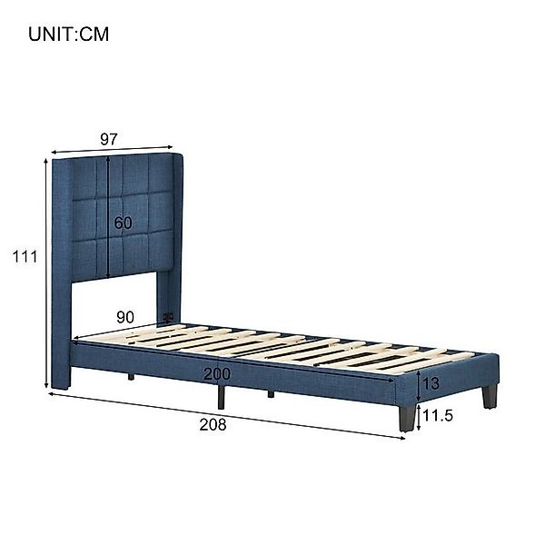 STILVORA Polsterbett 90x200 Jugendbett mit Lattenrost,Bettgestell mit gepol günstig online kaufen