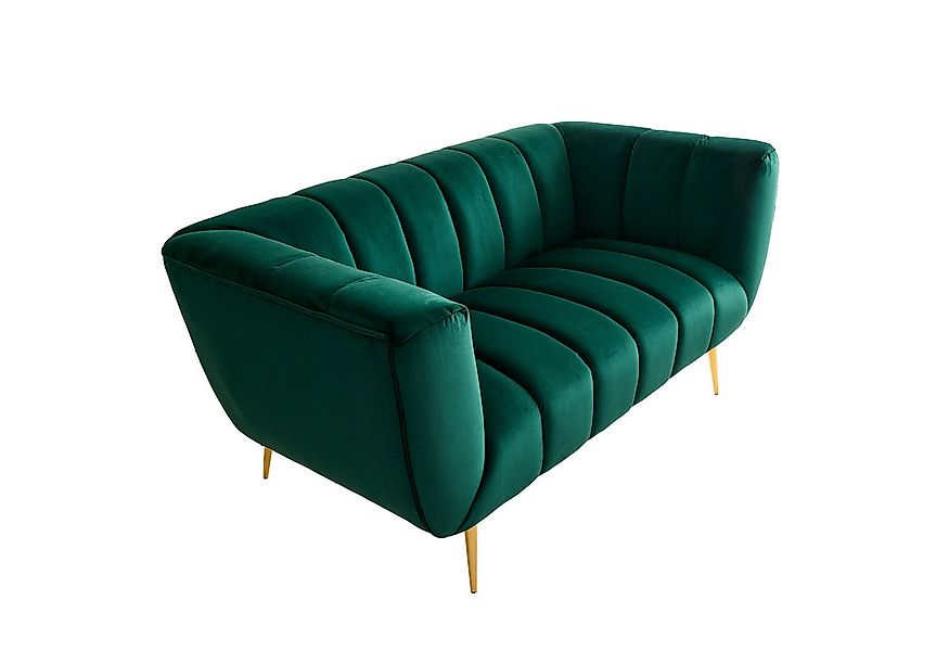 riess-ambiente 2-Sitzer NOBLESSE 165cm smaragdgrün / gold · Couch mit Bezug günstig online kaufen