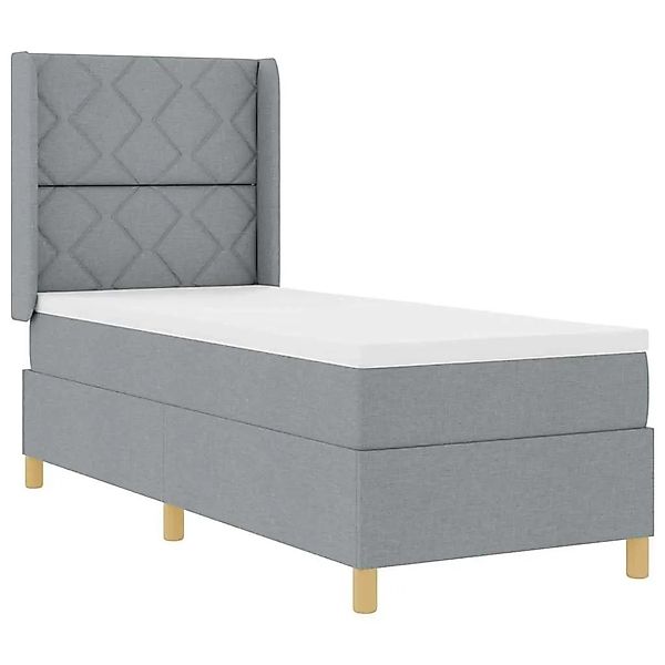 vidaXL Boxspringbett mit Matratze Hellgrau 140 x 200 cm Stoff 3343721 günstig online kaufen