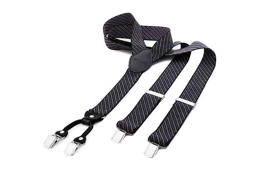 DonDon Hosenträger DonDon® Herren Hosenträger breit 4 Clips mit Leder in Y- günstig online kaufen