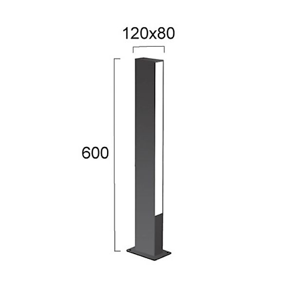 LED-Sockelleuchte Lir, Höhe 60 cm, dunkelgrau Metall, 2-flg. günstig online kaufen