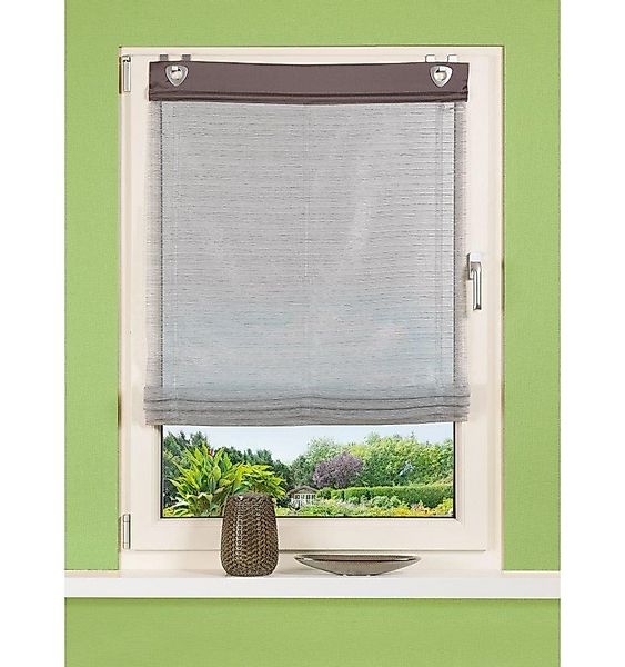 HOME WOHNIDEEN Raffrollo Home Wohnideen Raffrollo Effekt Voile anthrazit günstig online kaufen