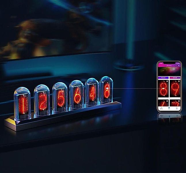 autolock Wecker RGB-Tischuhr,Vintage Digitaler Wecker,LED Nixie günstig online kaufen