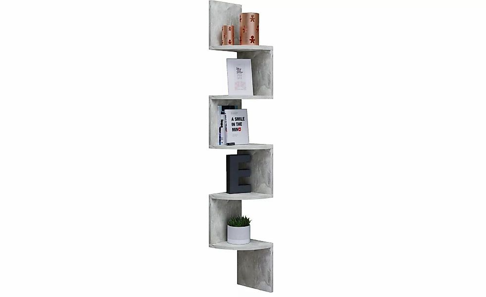 Eckregal  Mintis ¦ grau ¦ Maße (cm): B: 19,6 H: 123,6 Regale > Eckregale - günstig online kaufen