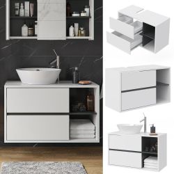 Vicco Waschbeckenunterschrank Viola, Weiß/Anthrazit, 100 x günstig online kaufen
