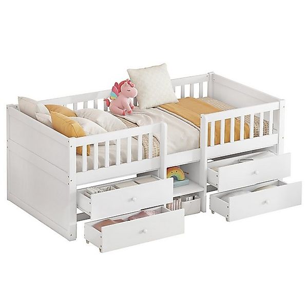 REDOM Kinderbett Halbhohes Bett,Funktionsbett,Einzelbett (Halbhohes Bett, 4 günstig online kaufen