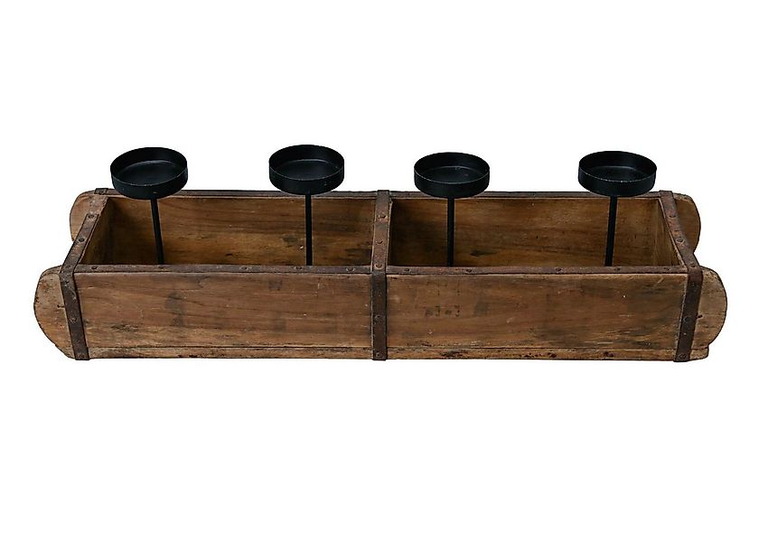 finehomegarden Kerzenhalter Kerzenständer RUSTIK braun/natur 56x15cm H16cm günstig online kaufen