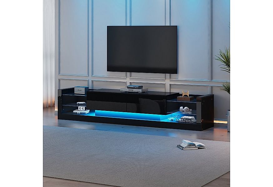 OKWISH Lowboard mit LED-Beleuchtung (TV-Board, Fernsehtisch, TV-Ständer, 1 günstig online kaufen