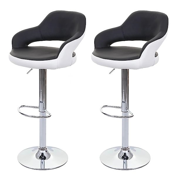 PROREGAL 2er-Set Barhocker Stylisch Sitzhöhe 61-81cm Mit Lehne Kunstleder S günstig online kaufen